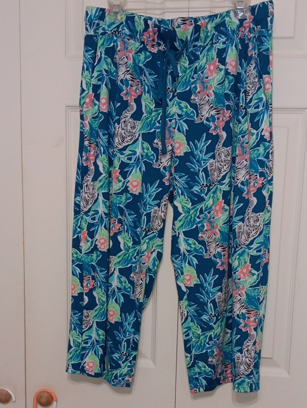Jockey Tropical Print Lounge Pants - Teal & Coral